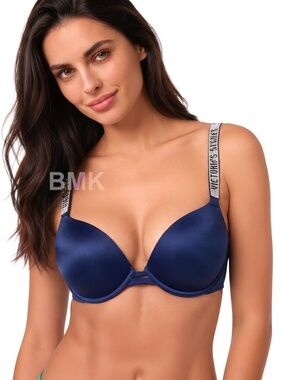 Victoria's Secret Very Sexy Push Up Shine Rhinestone Straps Bra 34DD